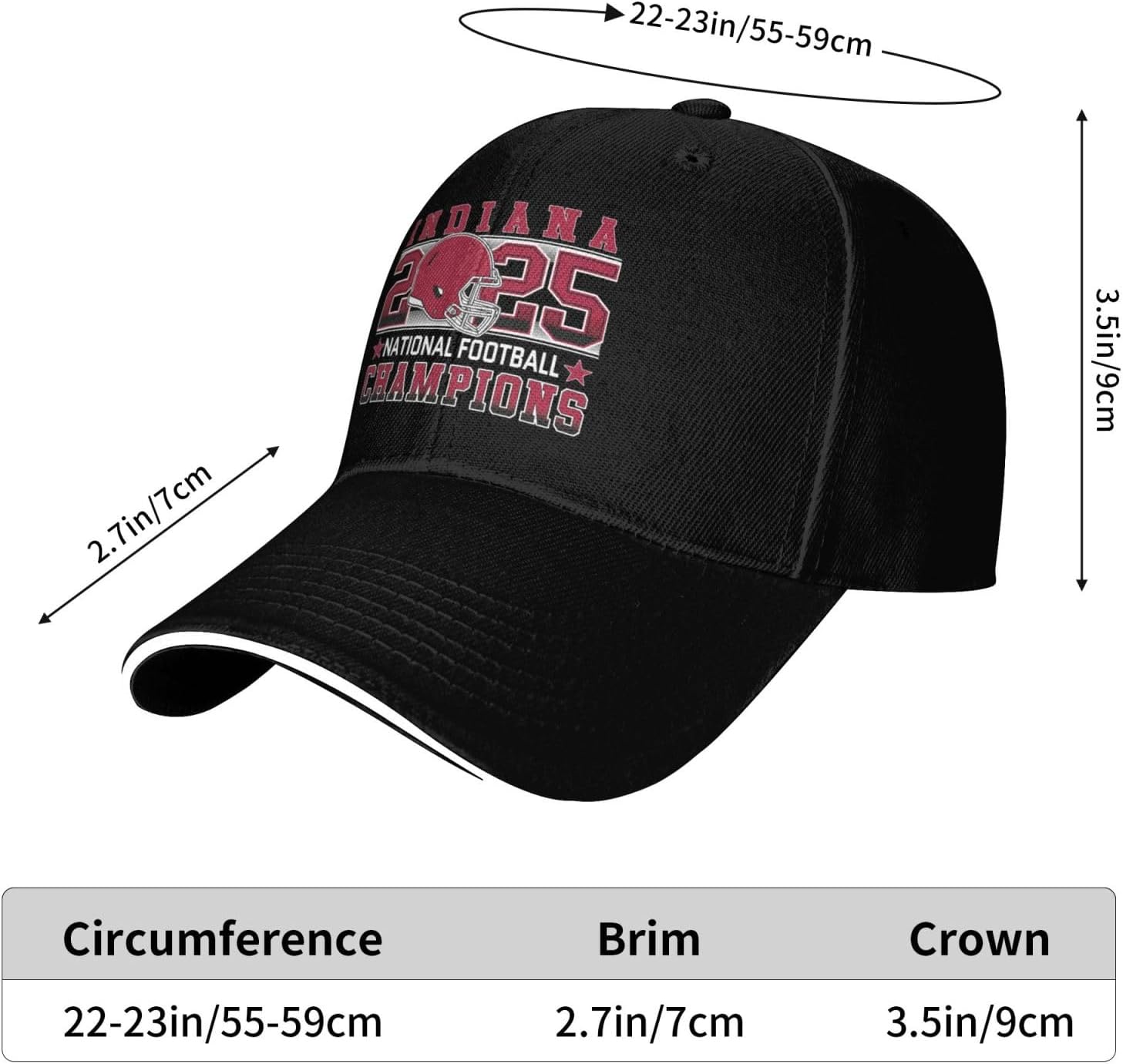 2025-2026 National Champions Hat for Man Women Football Fans Cap Gifts One Size Fit All - Image 6