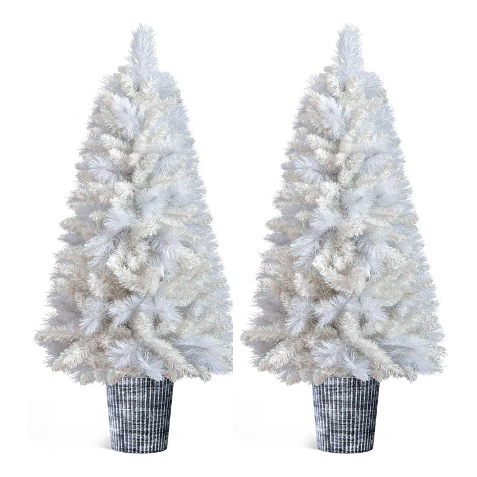 Amazon.com: VINGLI 4ft White Christmas Tree with Plastic Pot, 200