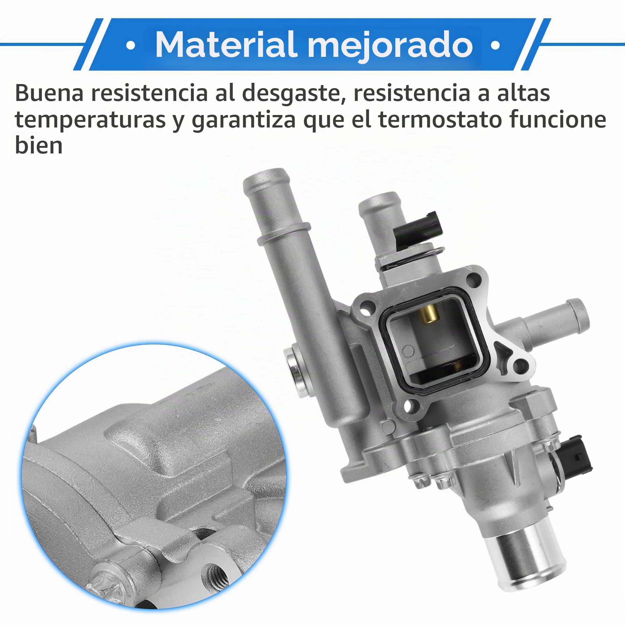 Ensamblaje De Carcasa Termostato Para Chevrolet Cruze 11-16 1Pc | Para Chevrolet Sonic 2012-2018 Y Trax 2012-2017, Aleación De Aluminio, Tono Plateado, Oe 25192228, Motor 1.8L L4