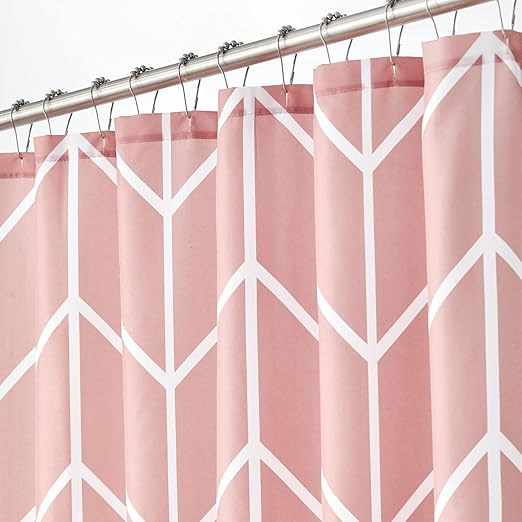 mDesign Modern Shower Curtain with Inverse Herringbone