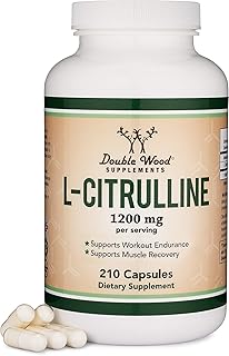 L Citrulline Capsules 1,200mg Per Serving, 210 Count (L-Citrulline Increases Levels of L-Arginine, Acts as a Nitric Oxide Booster) Muscle Recovery Supplement to Improve Muscle Pump by Double Wood