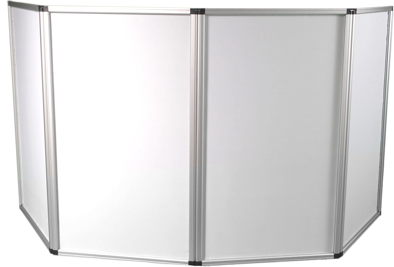 JMAZ Event Facade Booth Adjustable Size Lightweight Aluminum Frame Dj Booth, 4 Detachable Sections, Washable Scrim with Heavy Duty Carrying Bag and Screw Driver, White