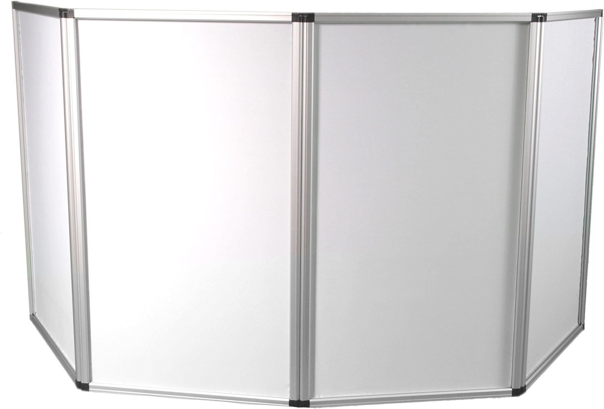 JMAZ Event Facade Booth Adjustable Size Lightweight Aluminum Frame Dj Booth, 4 Detachable Sections, Washable Scrim with Heavy Duty Carrying Bag and Screw Driver, White