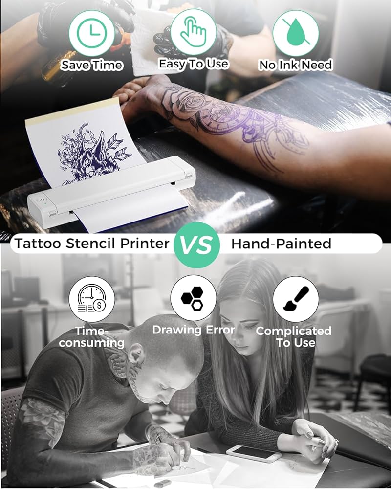 M08F-TATTOO インクレスタトゥープリンター Amazon.com: Phomemo M08F Wireless Tattoo Transfer Stencil