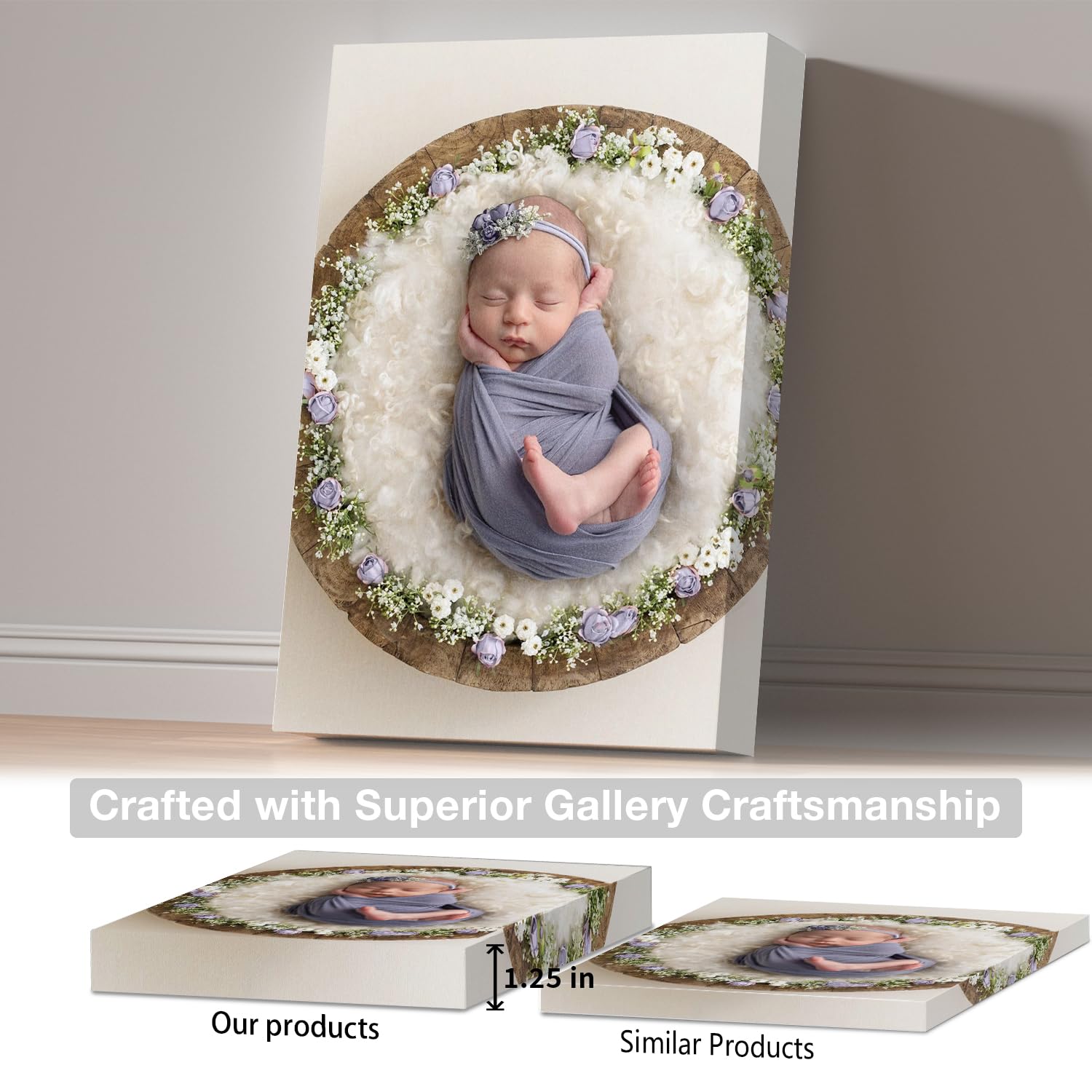 P&L ART. Custom Photo Canvas Print, Personalized Picture to Canvas Wall Art, Upload Your Image Framed Artwork Gift, Home Decor for Living Room Bedroom, 12X16