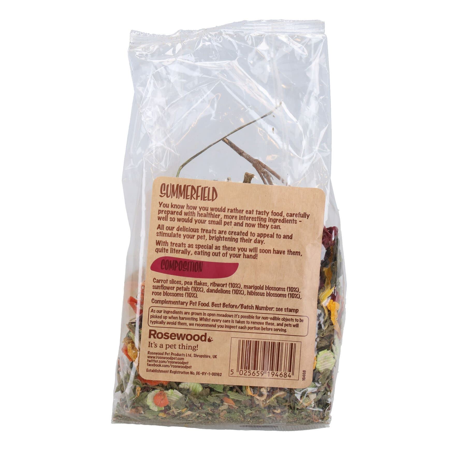 AB Tools Summerfield, 6 dolcetti naturali per piccoli animali domestici, coniglio, guinea, 100 g