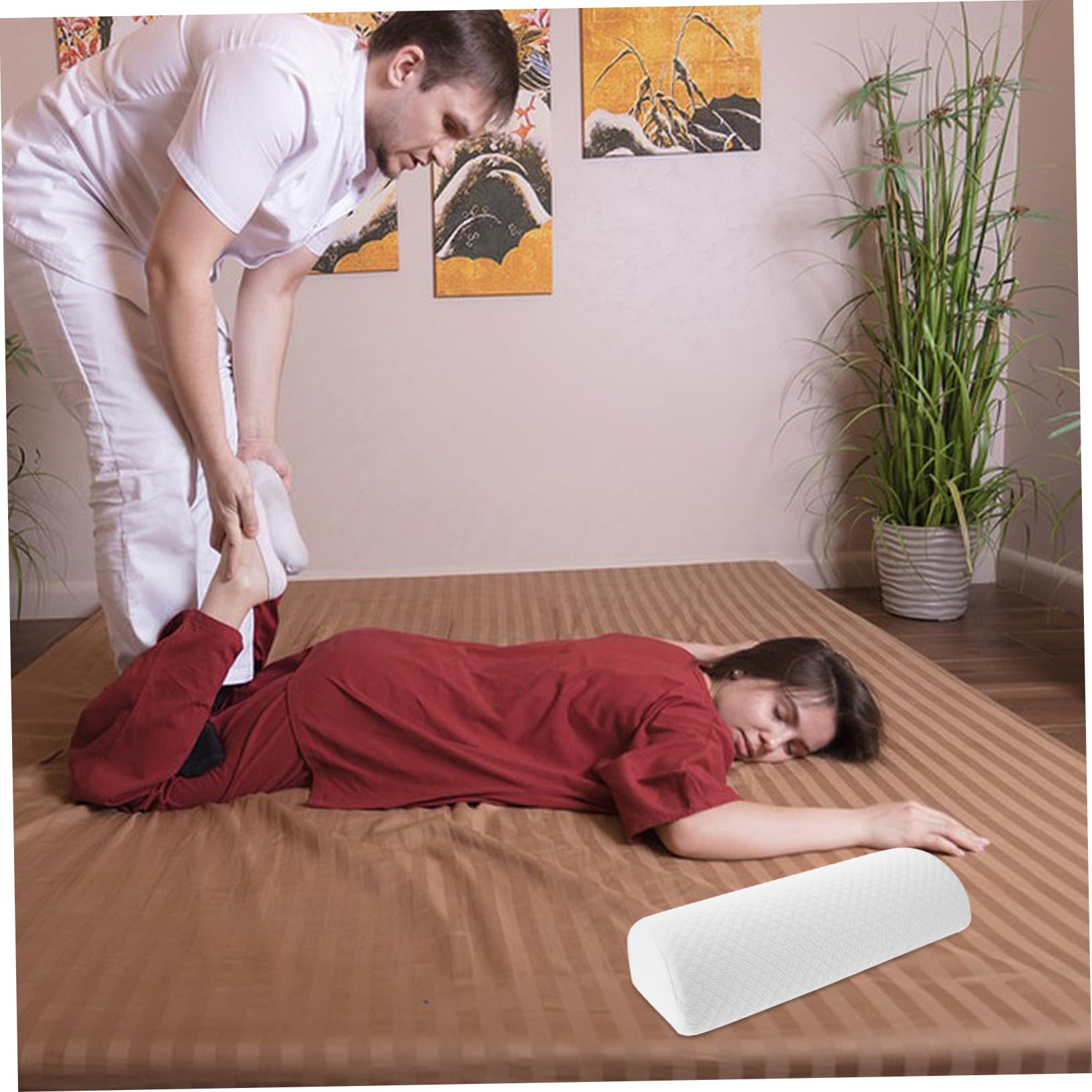Hemobllo Almohada Media Luna Ergonómica para Piernas y Rodillas Cojín Elevador para Dormir De Lado Soporte Cómodo para Fatiga y Postura Adecuada para Hogar Oficina y Coche Fácil Limpieza