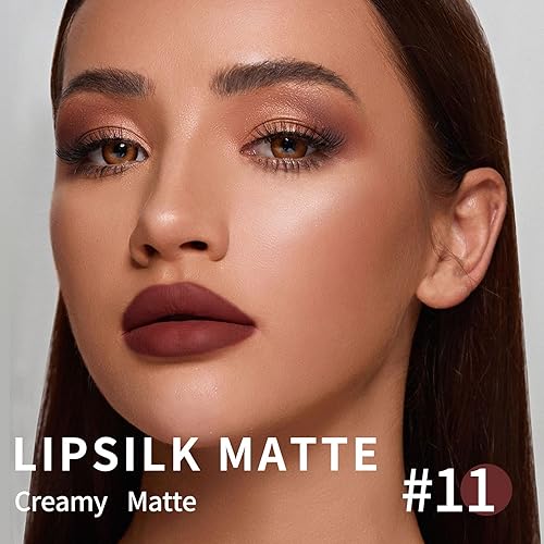 Miniatura 10 de Boobeen Lápiz labial mate, lápiz labial, lápiz labial mate terciopelo cremoso, cobertura completa, alto pigmento, impermeable, no se decolora, tinte