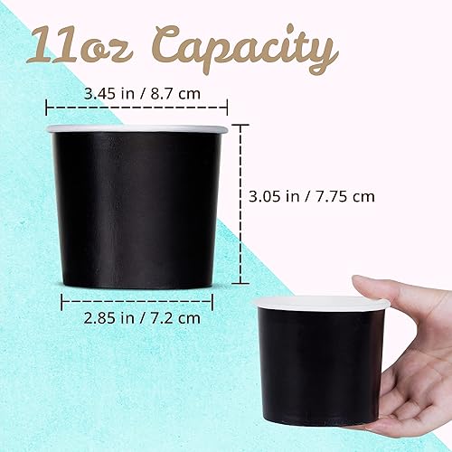 Miniatura 4 de MATICAN Vasos de papel para helado, 100 cuencos de postre desechables de 11 onzas para alimentos calientes o fríos, suministros de fiesta de 11