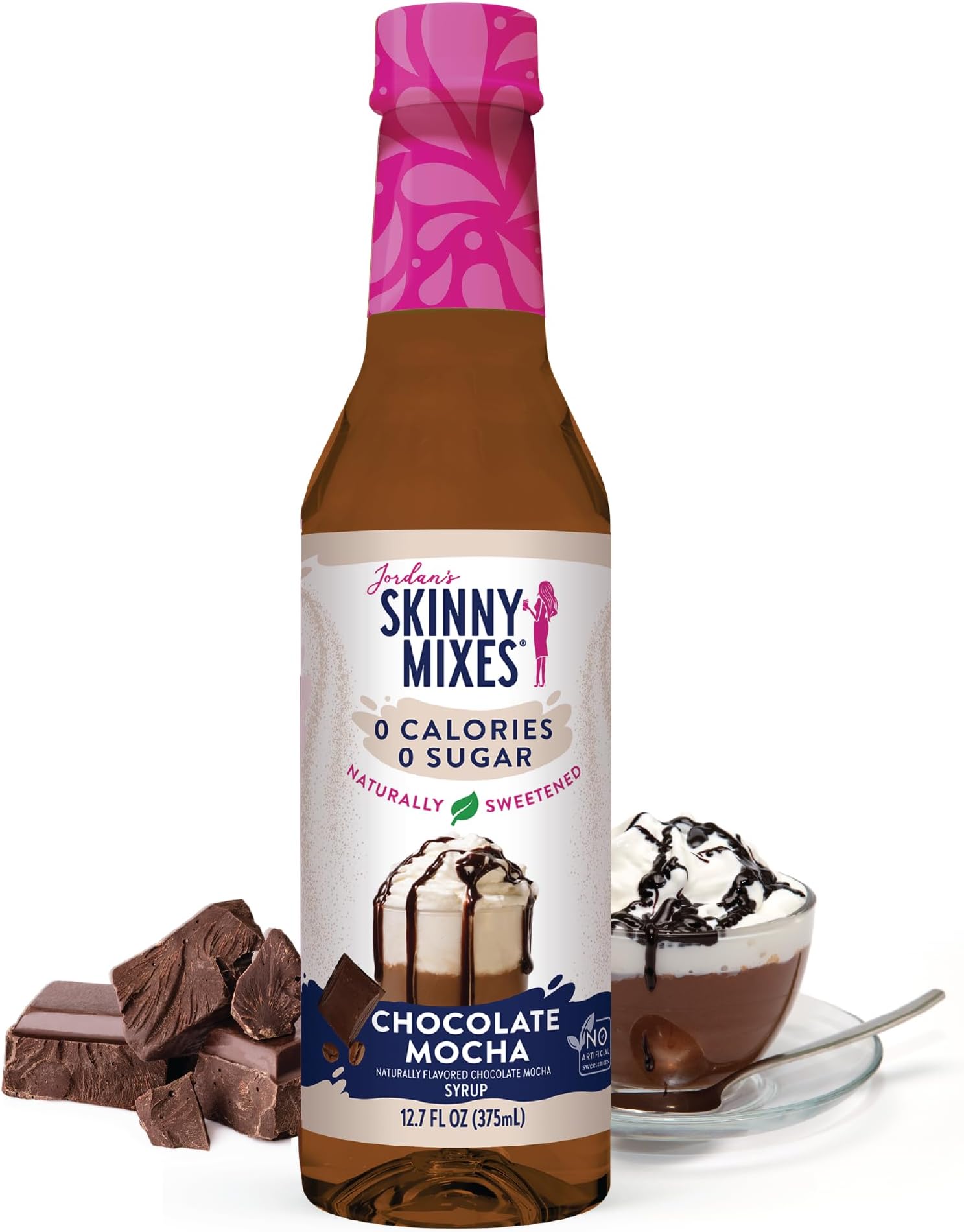 Syrups Sugar Free Syrup, Chocolate Mocha Syrup, 12.7 oz, Zero Sugar and Zero Calorie Flavoring for Coffee, Protein Shake, Cocktail or Mocktail Drinks and More, Naturally Sweetened Line