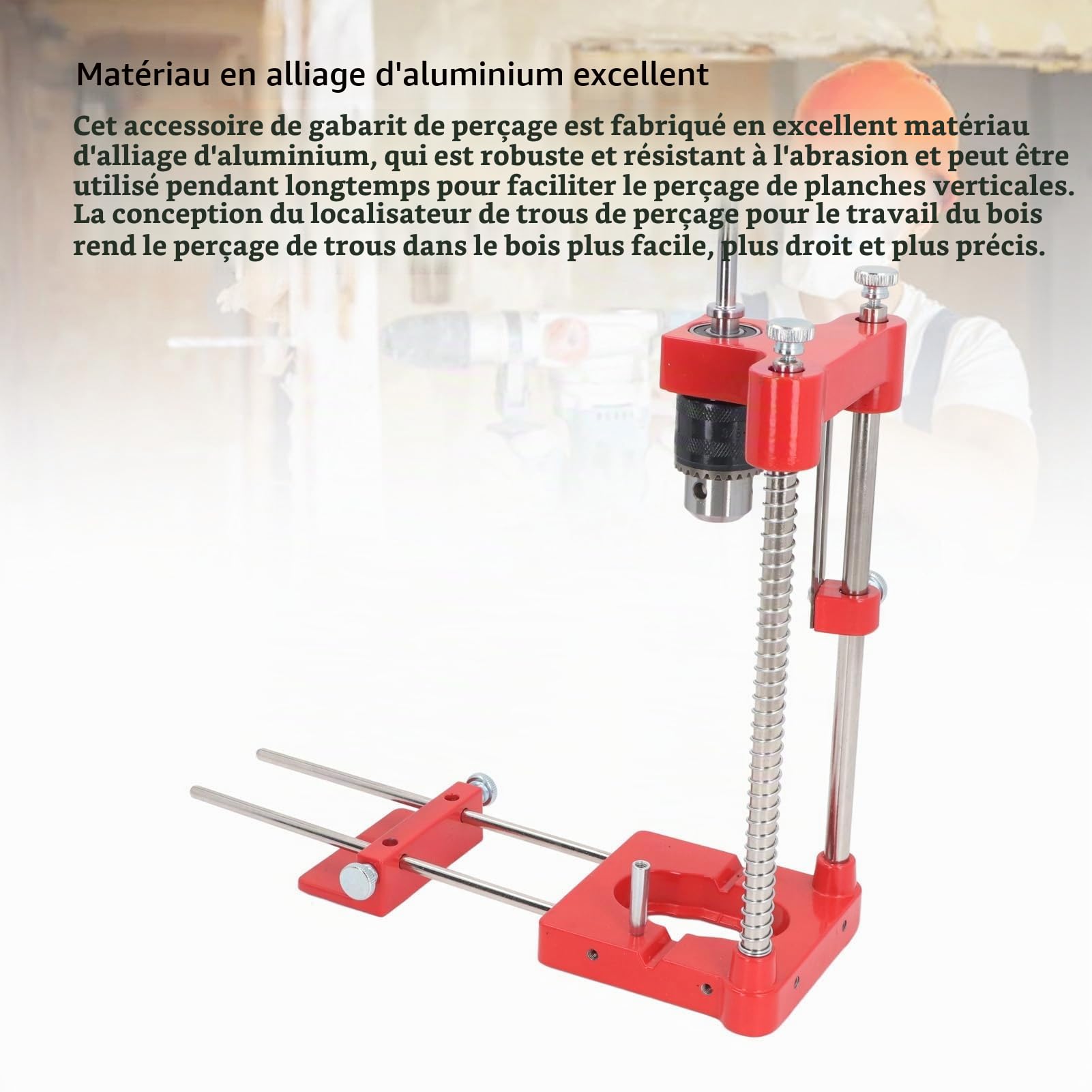 Guide de Perçage Portable, Fixation de Gabarit de Perçage de Précision pour Percer des Trous Coudés ou Droits, Fixation de Guide de Perçage Réglable, Outil de Guidage de Gabarit