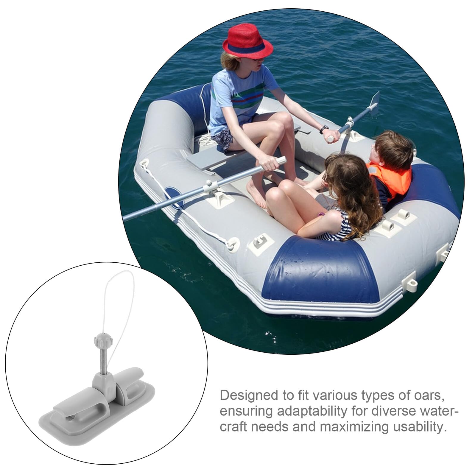 2 Stück-pack Kajakpaddelhalter für Schlauchboote mit 10mm Rohrdurchmesser | Aluminiumlegierung und Pvc, Vorgebohrtes Design, Universelle Befestigung für Ruderboote und Kanus