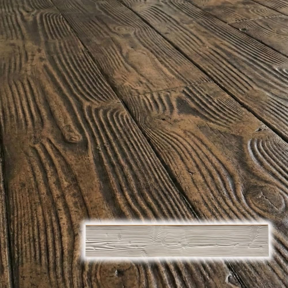 11" Natural Wood Grain Concrete Stamps 60" x 11" | Made in USA | Polyurethane Flexible Mat, Decorative Wood Plank Texture for Patios, Walkways & Driveways SM 5300/F