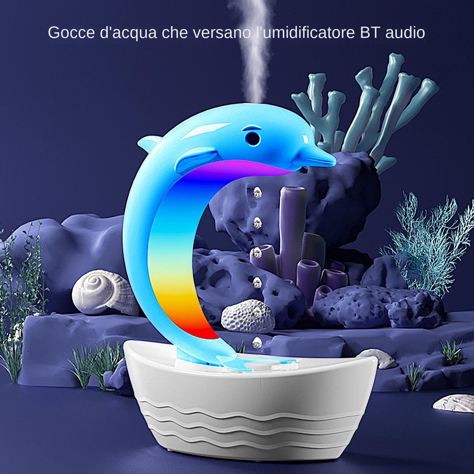 Umidificatore LED e altoparlante wireless - Diffusore d'aria Dolphin