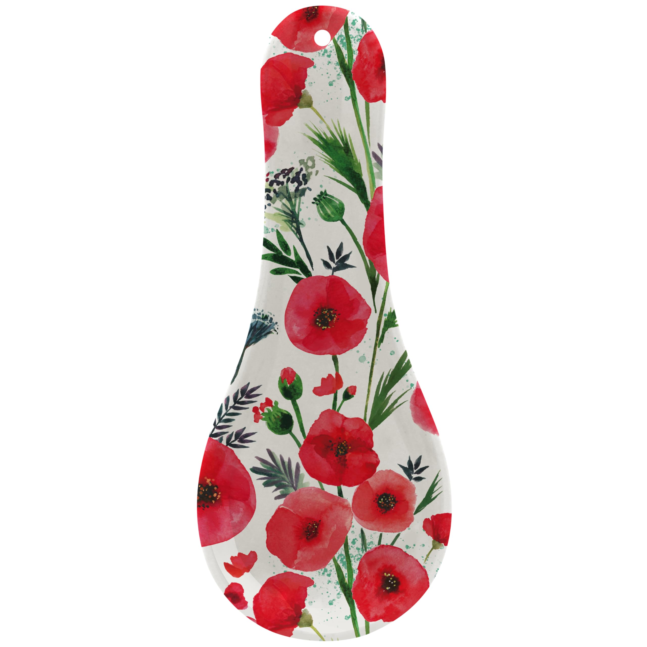 The Leonardo Collection Finola Stack Poppy Spoon Rest | Durable Spoon Rest Kitchen for Spoons | Tea Spoon Holder for Kicthen & Home | Ideal Utensils Holder & Teaspoon Rest Gift for Women & Men