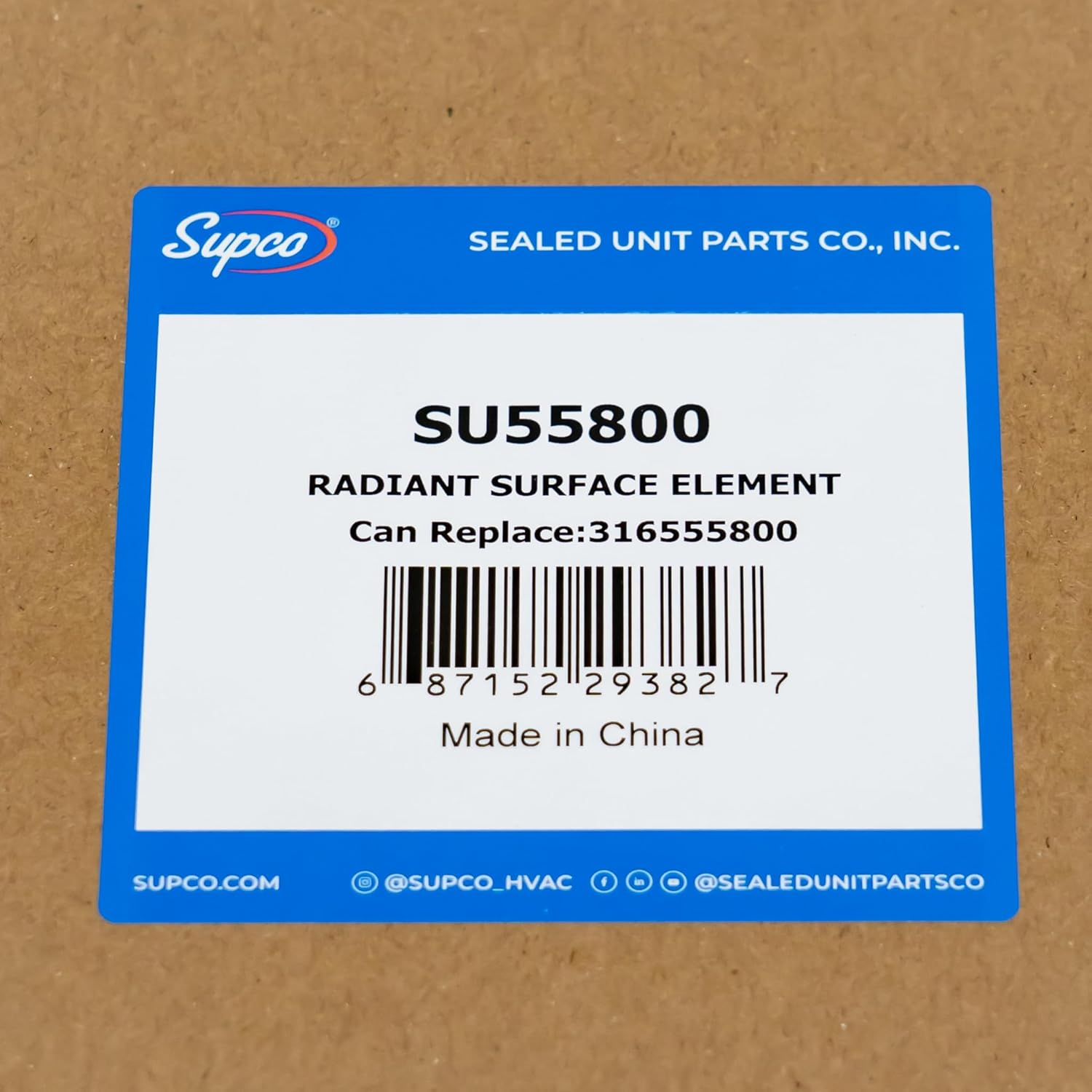 SU55800 for Frigidaire 316555800 Range Radiant Surface Dual Element Burner Stove Eye 9"/6"