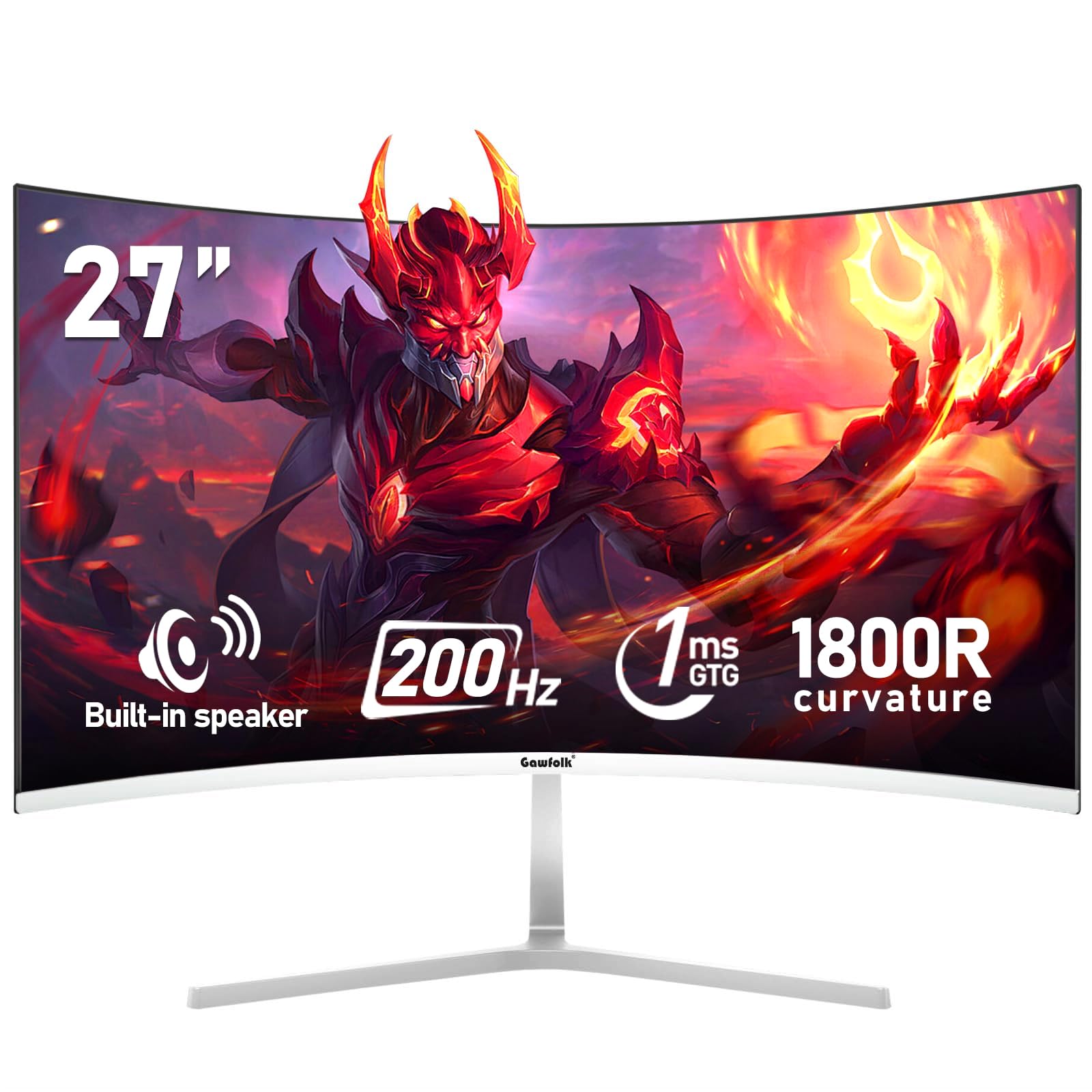 Gawfolk 34 Inch Ultrawide Curved 144Hz Gaming Computer Monitor 1500R PC screen 21:9 UWQHD (3440x1440),Adaptive Sync,178° Viewing Angle,HDMI、Display Port,Compatible with wall mounted VESA75x75MM-Black — view 18