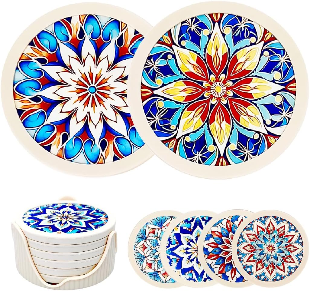 Redomm Drink Coasters with Holder Cute Coasters Unique