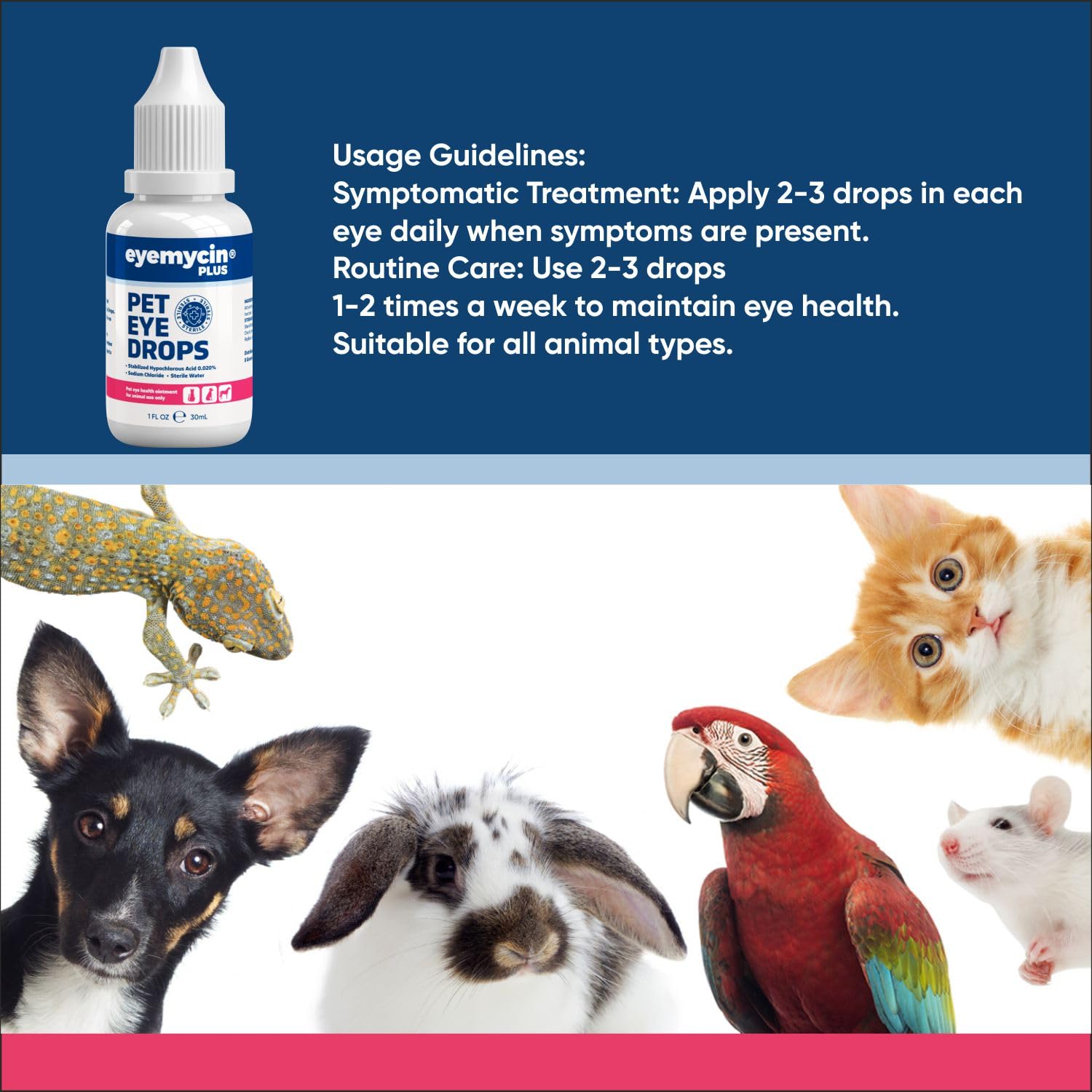 EYEMYCIN pet Eye Drops 1 fl oz Eye Drops for Dogs and Cats Vet-Recommended Dog Eye Infection Treatment to Soothe Infection Allergy,Relieve Dry Eyes Pink Eyes, Pet Tear Stain Cleaner Horses & Birds — Amazon image 6