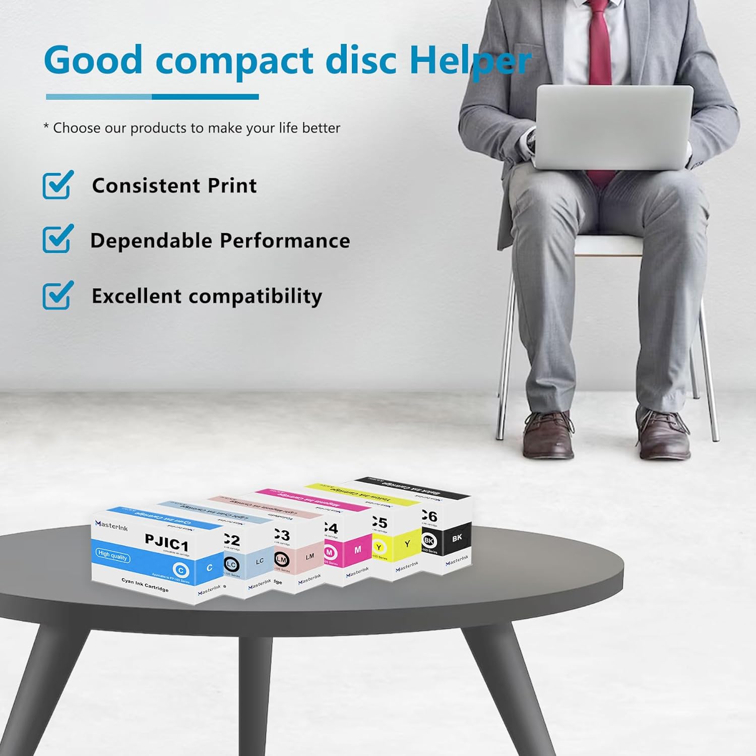 PP50 PP100 Ink Cartridge PJIC1 PJIC1 PJIC2 PJIC3 PJIC4 PJIC5 PJIC6 Ink Cartridge Suitable for DiscProducer PP-50 PP-100 Printers (Black Cyan Magenta Yellow Light Cyan Light Magenta, 6-Pack)