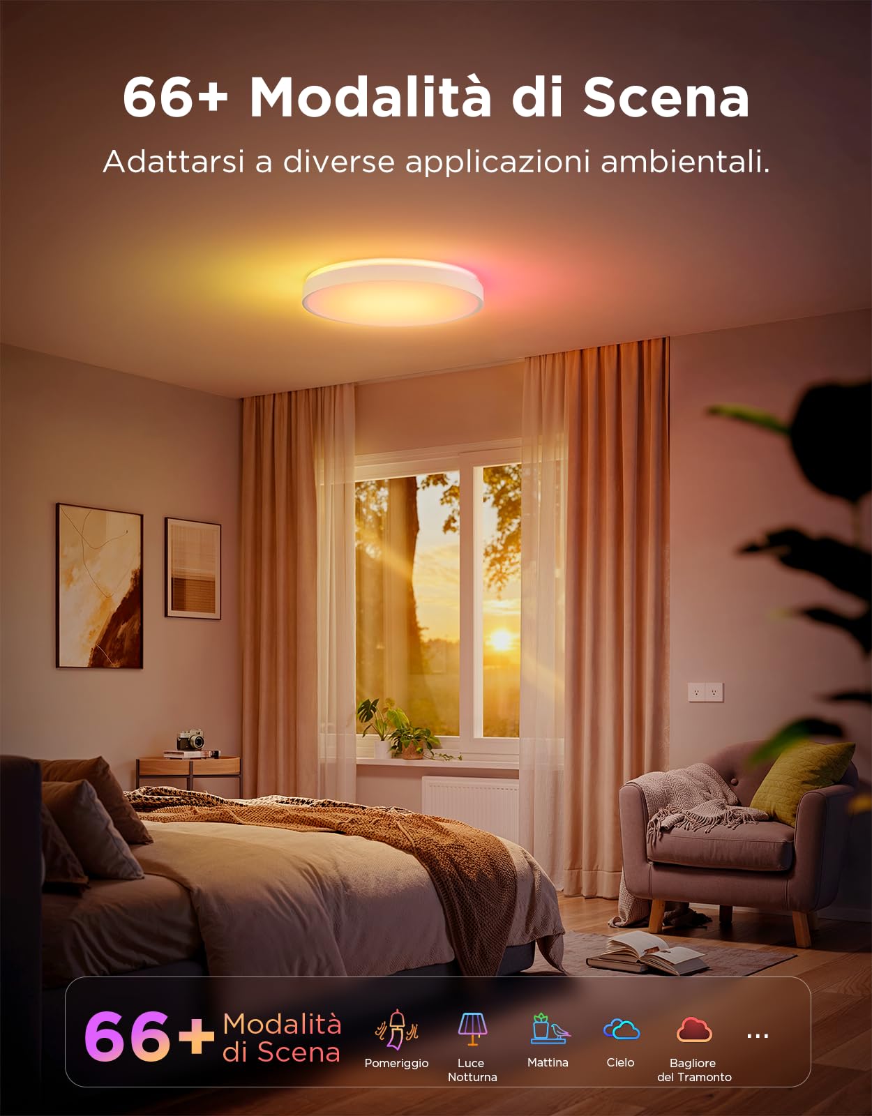 Govee Plafoniera LED Soffitto RGBIC, Smart Lampadario LED Ø38cm, 48,5W Lampada da Soffitto Dimmerabile 4300lm Lavorare con Matter Alexa Google Home, Luce per Camera da Letto Soggiorno Cucina Corridoio