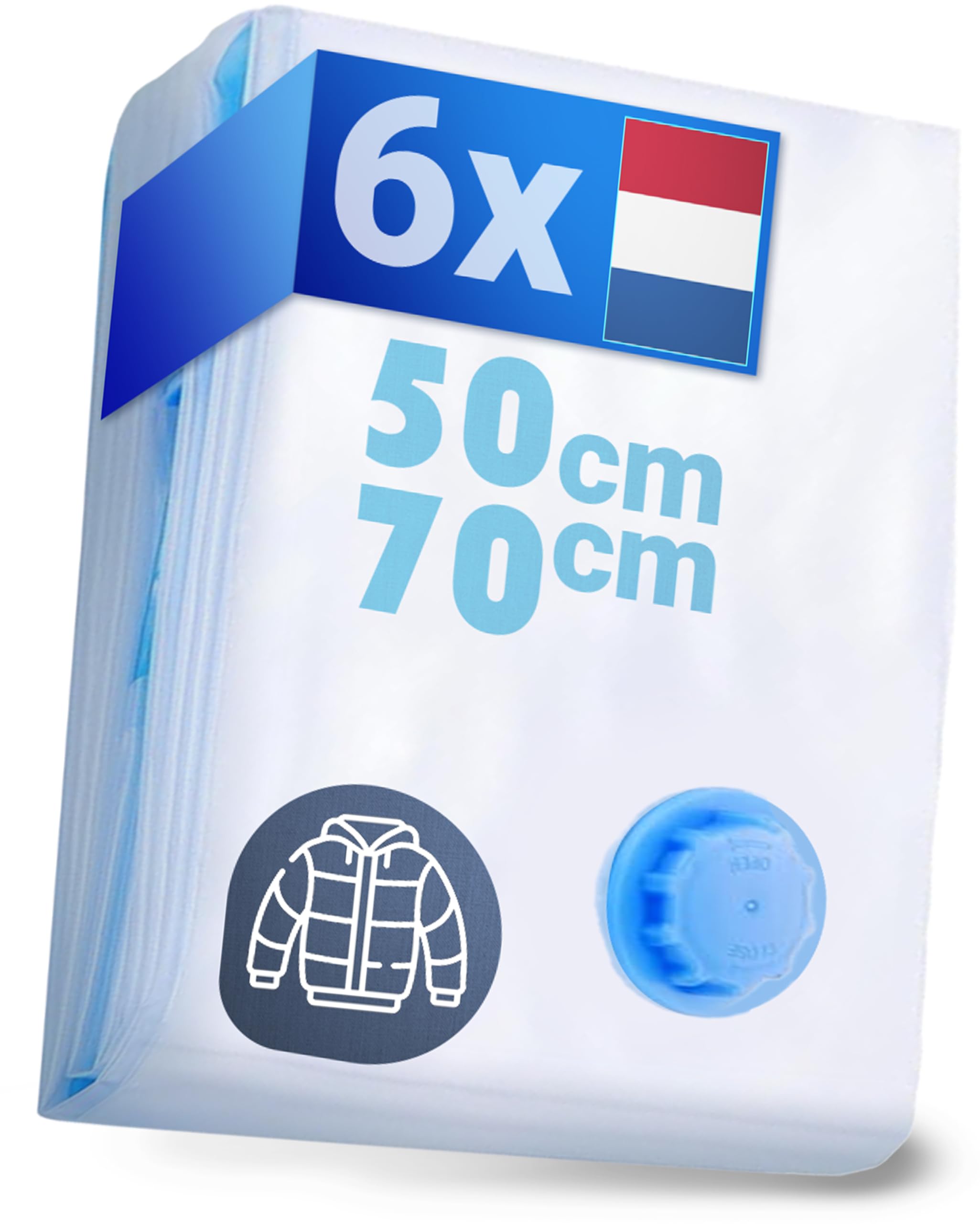 Vacuümzakkenset voor Kleding [12-delig] in maat (4x 35x50 cm / 4x 40x60 cm / 4x 50x70 cm) – Compressiezakken voor Reizen, Opslag en Verhuizing – Vacuum Zakken voor Kleding – Vacuum Bags