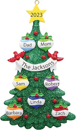 Miniatura 20 de Adornos de Navidad 2023 para familias grandes, adorno de Navidad personalizado para la primera familia de 6, adorno personalizado para familia
