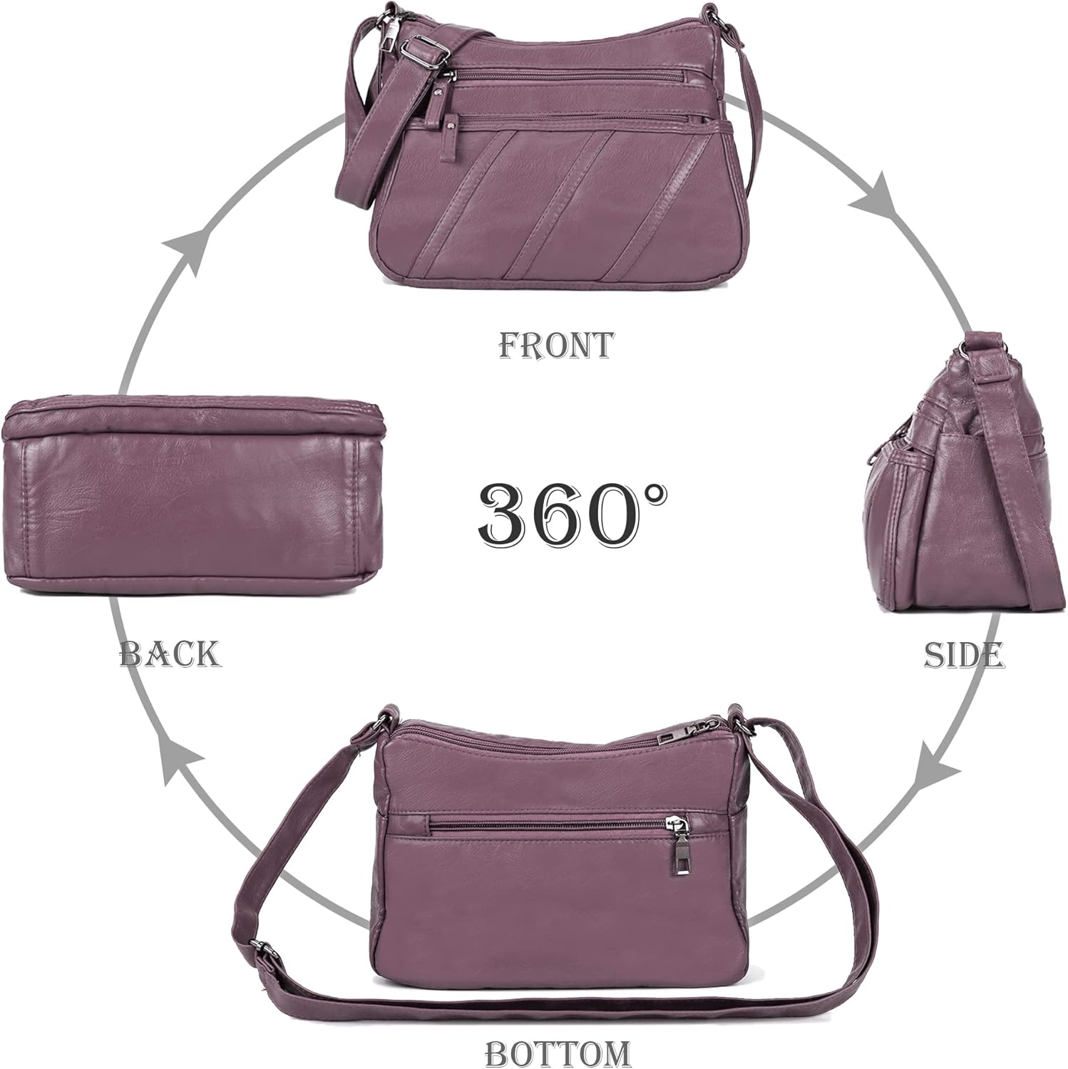 Gladdon Small Crossbody Bags for Women Leather Shoulder Purses Vegan Womens Cross body Bag Lightweight | Small, Leather, Vegan, Womens, Lightweight - Image 6