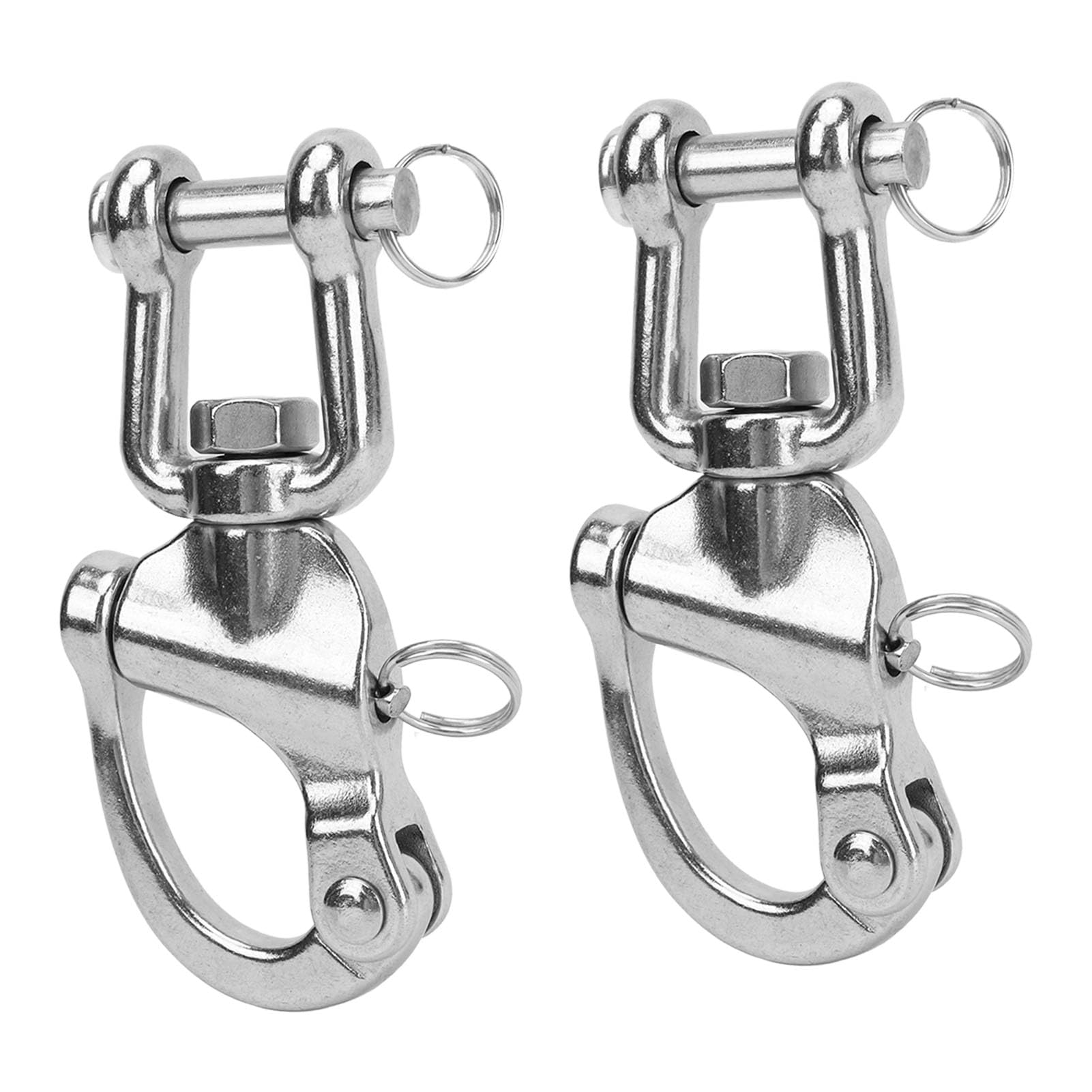 Grillo Girevole a Mascella, Grillo a Moschettone da 2 Pezzi in Acciaio Inossidabile 316 a Sgancio Rapido Ad Alta Resistenza Universale per Sartiame per Barche a Vela, Accessori per Barche(128mm)