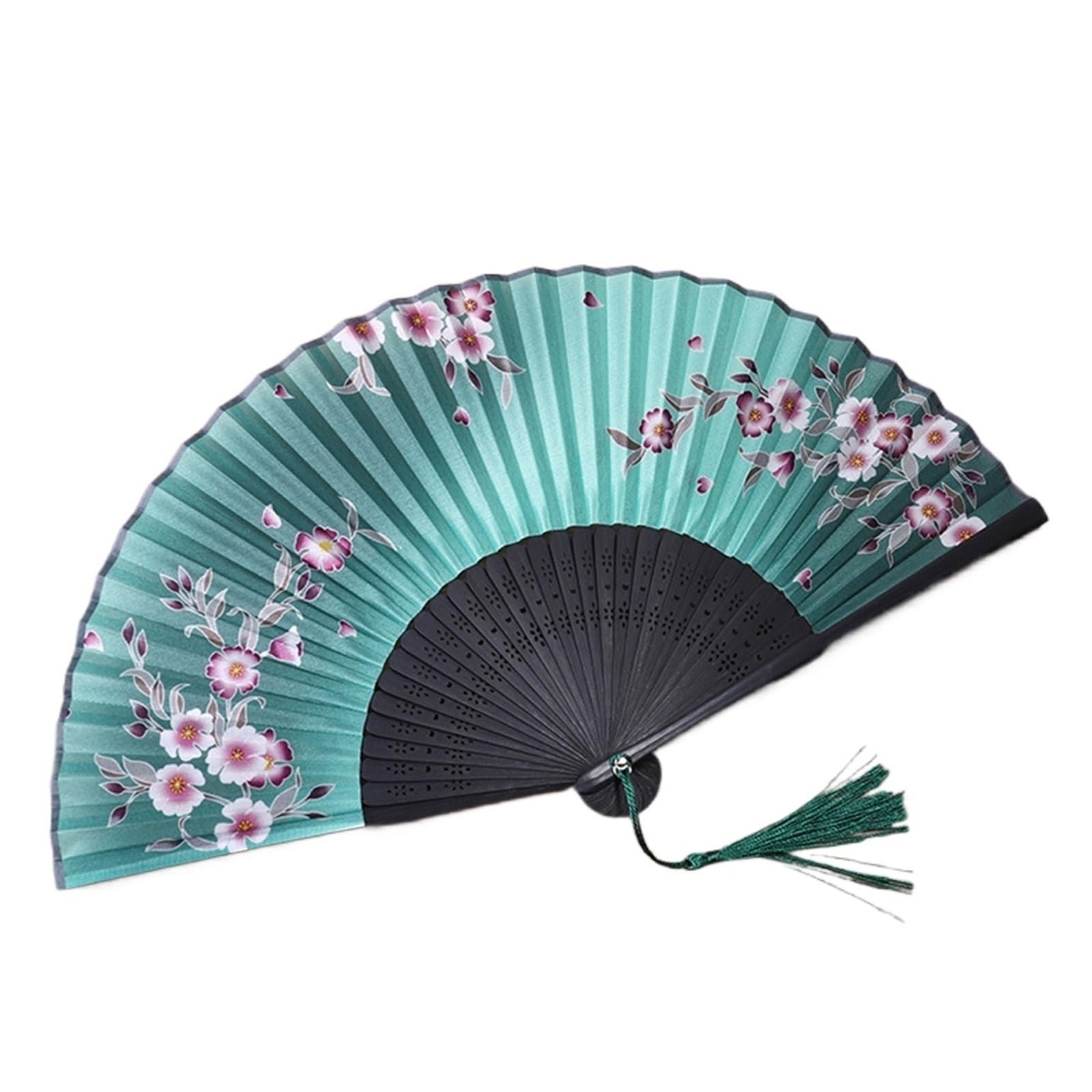 SXTYYH Hand Fan Folding, Beautifully Designed Folding Fans for Women, Handheld Fan Chinese Japanese Style, Party Music Festival Weddings Dance, Folding Fans(B)