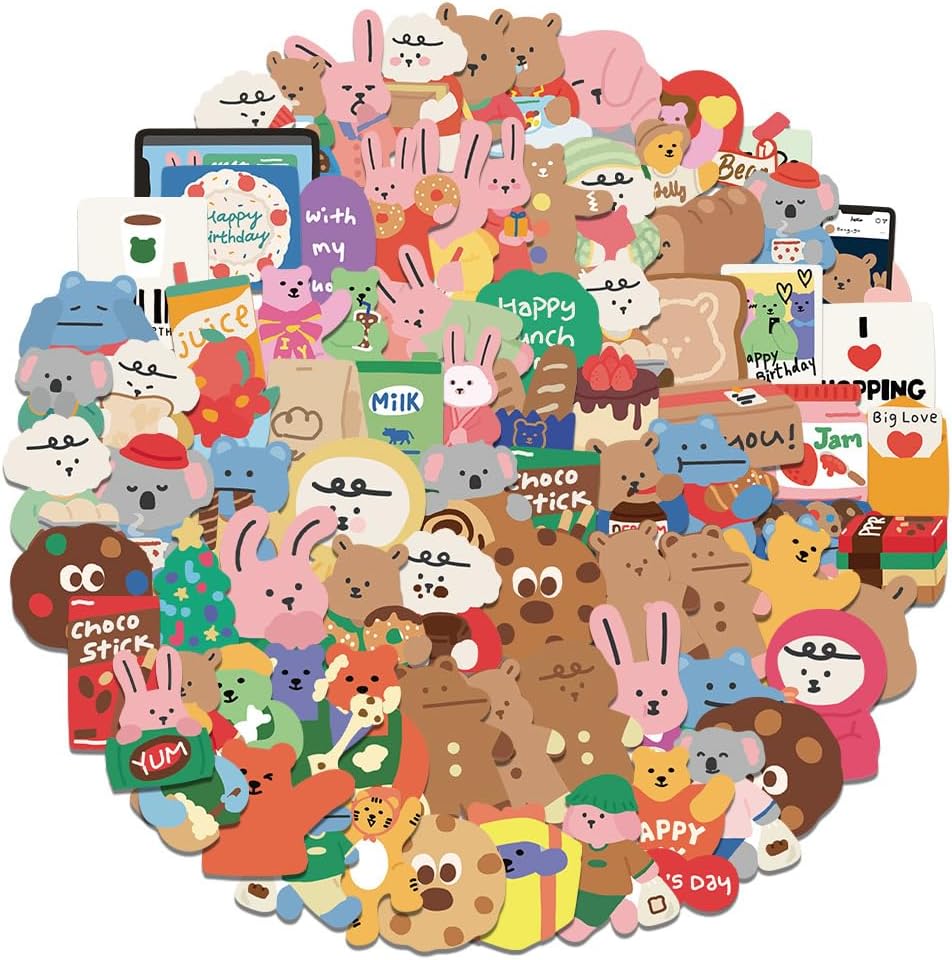 Dailylike ステッカー 100枚セット デイリーライク 韓国 雑貨 防水 シール 動物 かわいい おしゃれ 雑貨 文房具 キャラクター [並行輸入品]