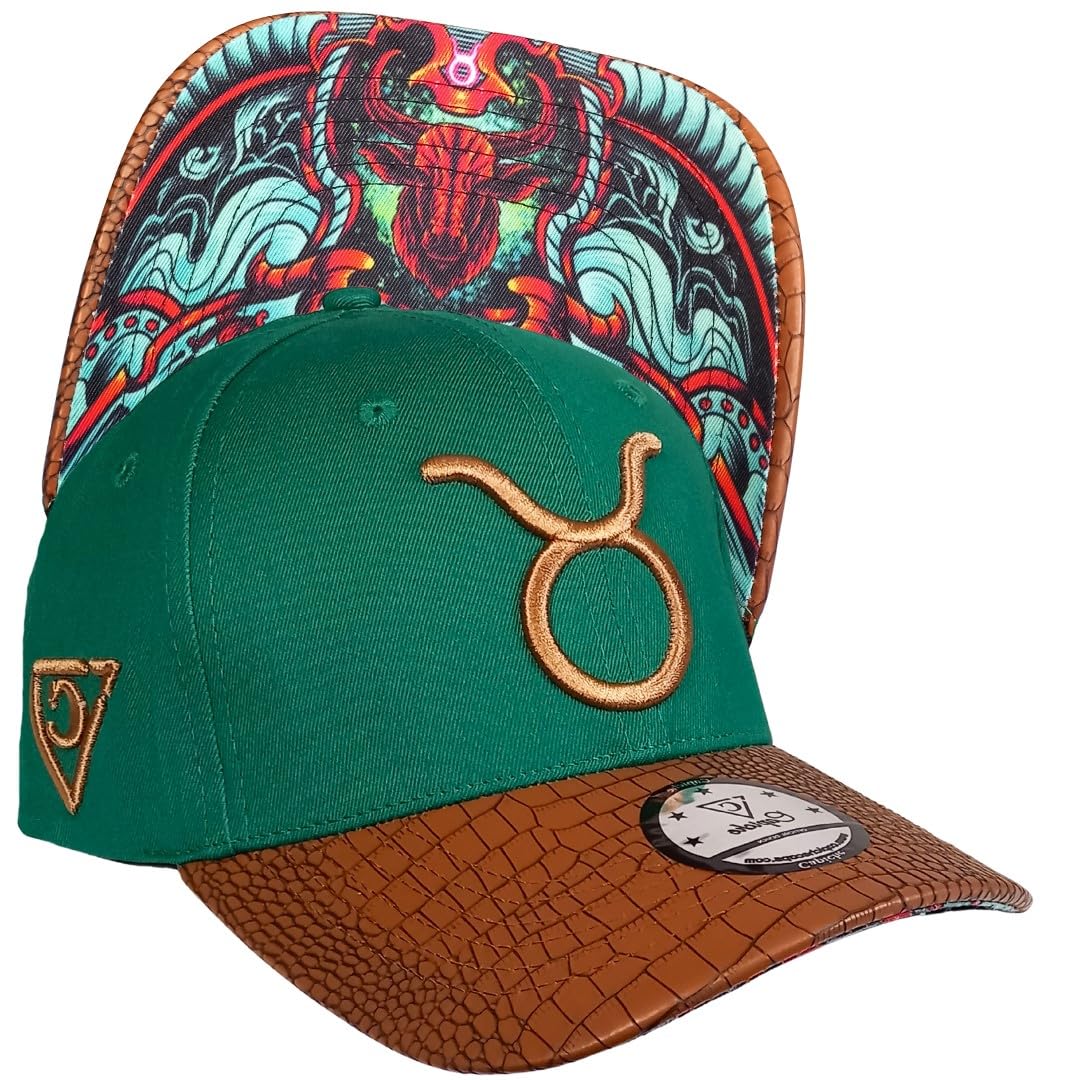 Capiche Unisex Taurus Cu [99+ Variations] Rved Snapback Cap [Zodiac] - Curved Bull Embroidery, Aggressive Styling For Signs, Adjustable And Stylish