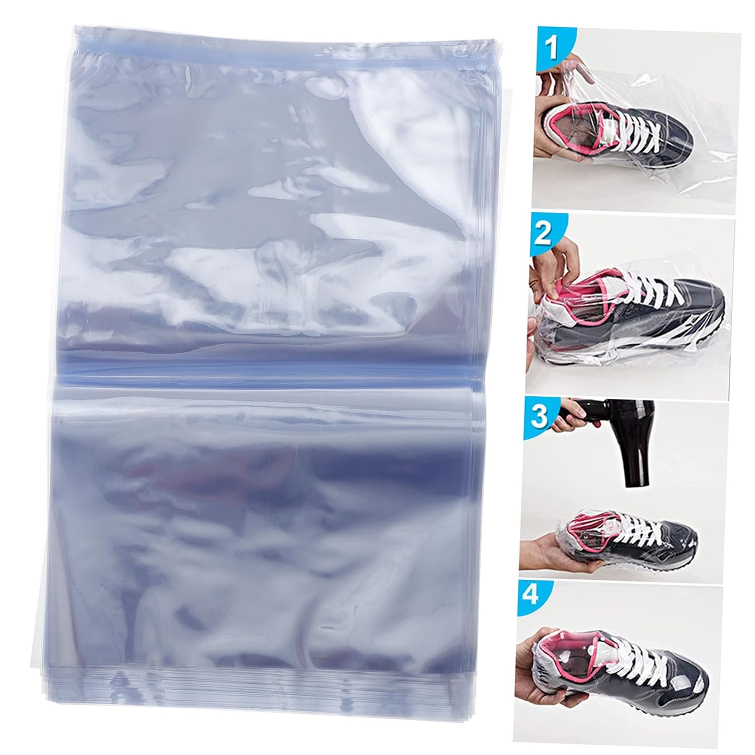Ciieeo 1set PVC Shrink Wrap Bags Heat Shrink Film for Soaps Bath Present Baskets Food Packaging Food Grade Laminating Film Bags 100pcs