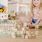 Melissa & Doug Deluxe Wooden ABC/123, 50-Piece Set of Classic Letter & Number Wooden Blocks (1” x 1”) with Storage Pouch, Sorting & Stacking Toys for Kids Ages 2+
