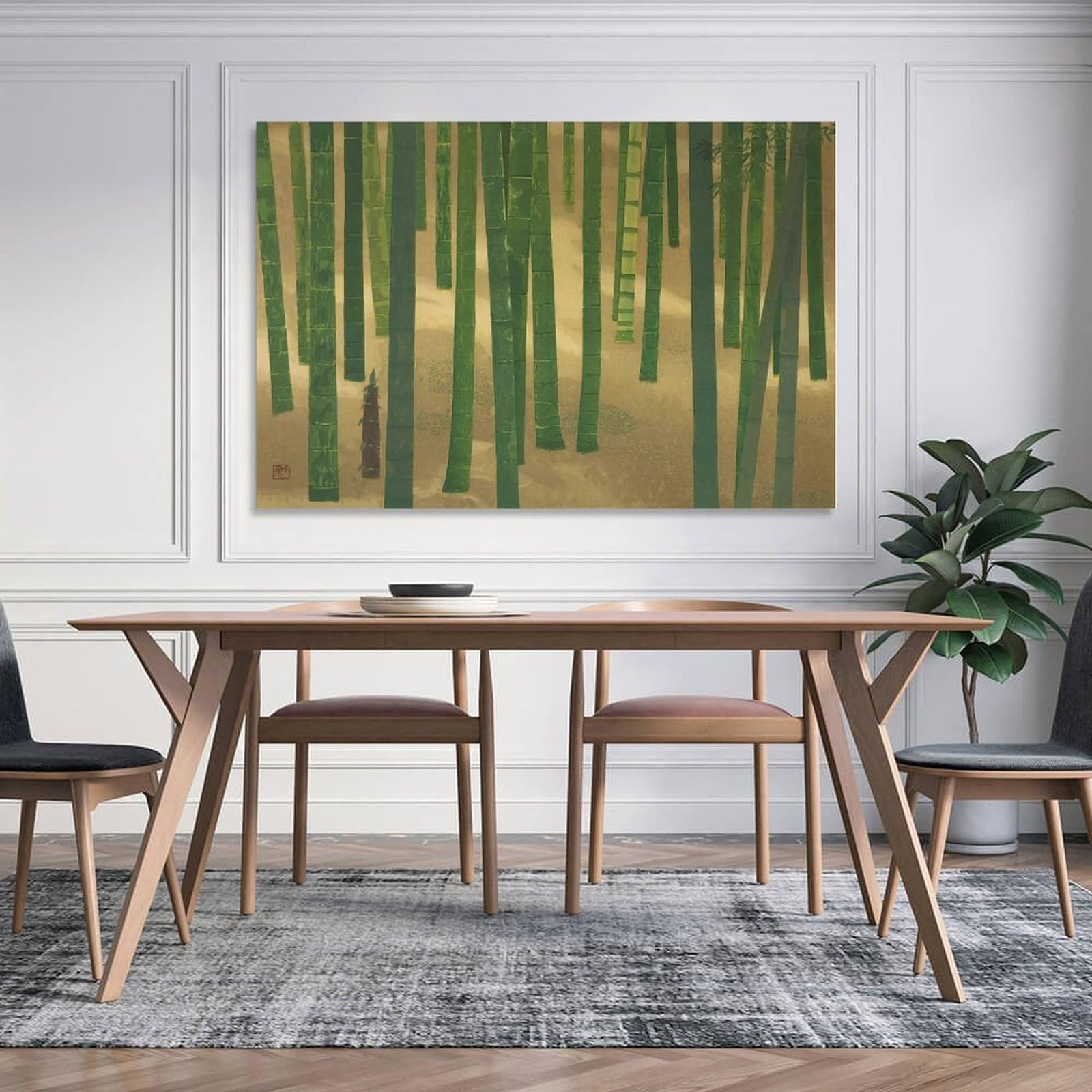絵画 東山魁夷 アートポスター 竹林 Amazon.co.jp: 東山魁夷「竹林」風景画有名画家、版画家、作家