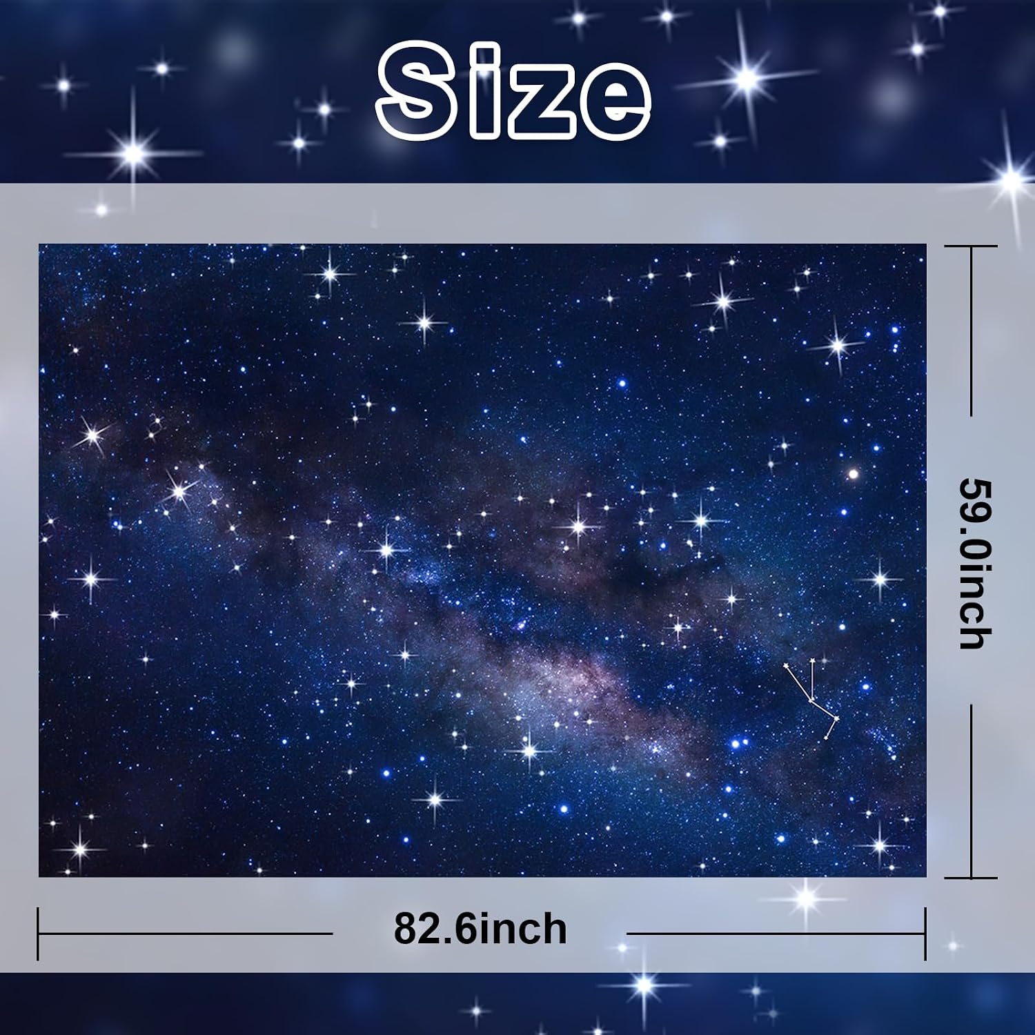 Avezano Starry Night Sky Backdrop Outer Space Galaxy Birthday Background Universe Nebula Stars Theme Party Decorations for Boy Kids First Birthday Banner Photo Booth Props (7x5ft)