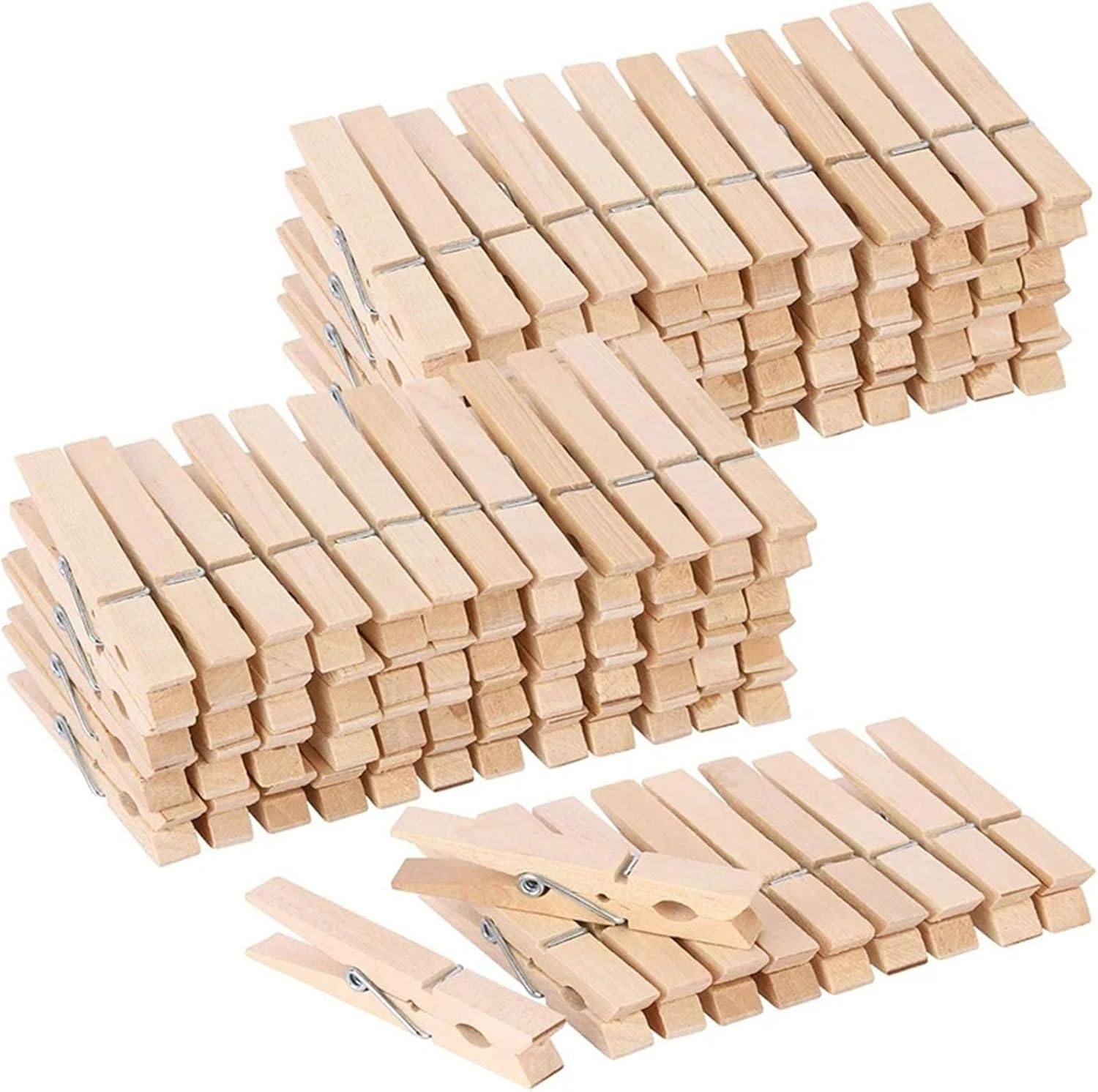Hanger Clips 100 PCS Large Wooden Clothespins Bulk Heavy Duty Clothes Pins