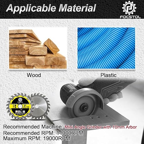 Miniatura 10 de Hoja de sierra de metal HSS  3 unidades de disco de corte de 3 pulgadas (2.953 in) para metal blando cobre aluminio para amoladora angular eje 38