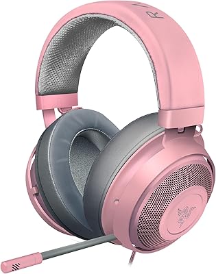 Razer Kraken - Cross-Platform Wired Gaming Headset (Custom Tuned 50 mm Drivers, Unidirectional Microphone, 3.5 mm Cable with In-line controls, Cross Platform Compatible) Quartz Pink