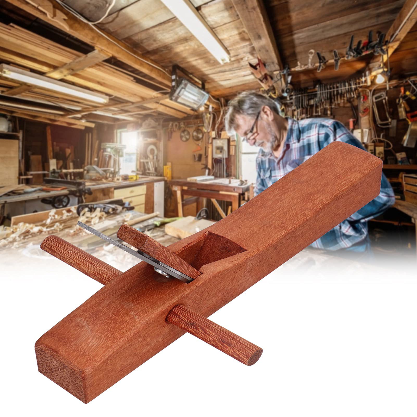 Cocoarm Cepillo para Trabajar la Madera, Cepillo Manual de Teca con Hoja de Acero Al Manganeso, Cabezal de Corte de 7,2 Pulgadas, Fácil de Hoja, Agarre Cómodo para Carpintero, Cepillado de Madera,