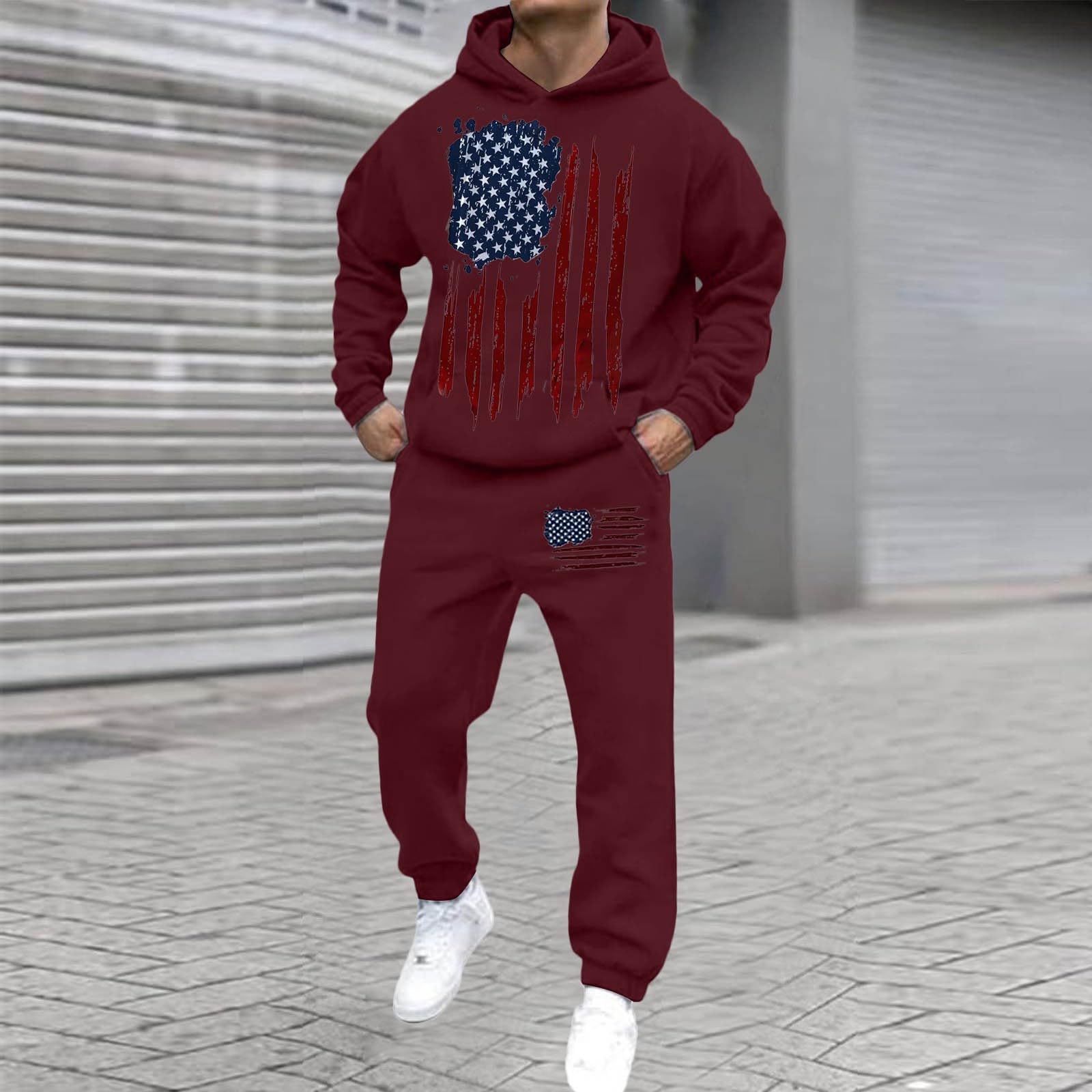 Uomo Casual Moda Allentato 3D Stampato Felpa Con Cappuccio Pantaloni Set Completo E Cravatta Felpa Con Cappuccio Uomo