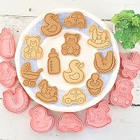 Crethink Baby Shower Sütemény Kiszúró Készlet 8 Darabos Műanyag Süti Forma Szett Babaszületés Torta Dekoráció 5