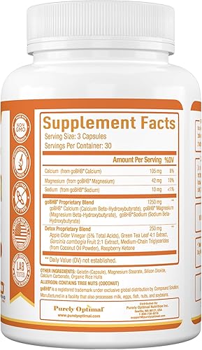 Vista 7 de Purely Optimal Keto BHB & Apple Cider Vinegar Capsules - Exogenous Ketones Supplement with The Mother for Ketosis Support, Healthy Lifestyle &