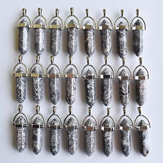 24pcs/lot天然石柱形点脉轮吊坠珠宝制造商 装饰品