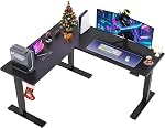 SANODESK Dual Motor L Shaped Standing Desk, Corner Height Adjustable Desk Ideal for Gaming, Home Office or Computer Workstation, 71 inch Black