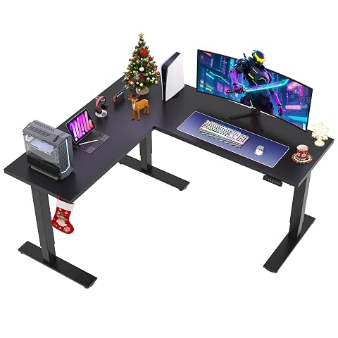 SANODESK L Shaped Standing Desk Adjustable Height Electric Corner Standing Desk 71 x 63 inch Sit Stand Computer