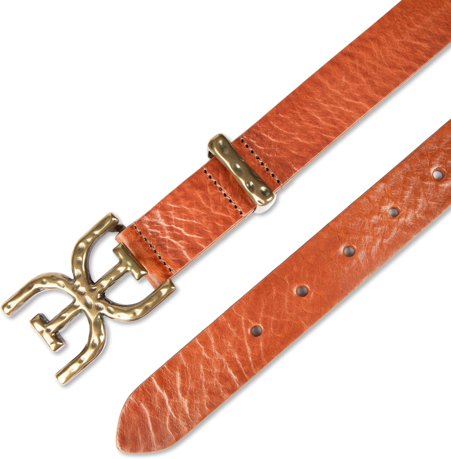 Sam Edelman womens Double-e Plaque Logo Hammered Buckle and Loop Leather Belt for Jeans, Dresses and Trousers - Image 5
