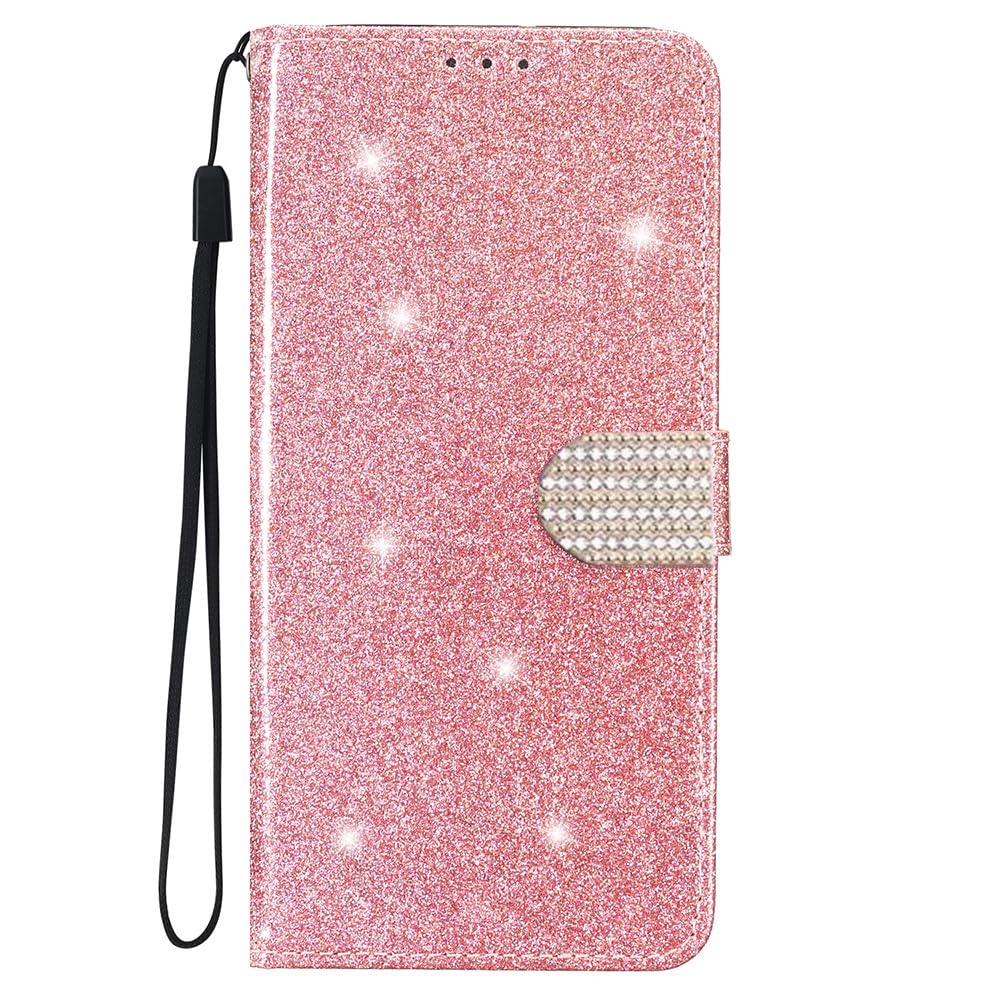 Custodia Portafoglio Glitter Per Xiaomi Redmi 13C / Poco C65 | Viola | Con Slot E Staffa