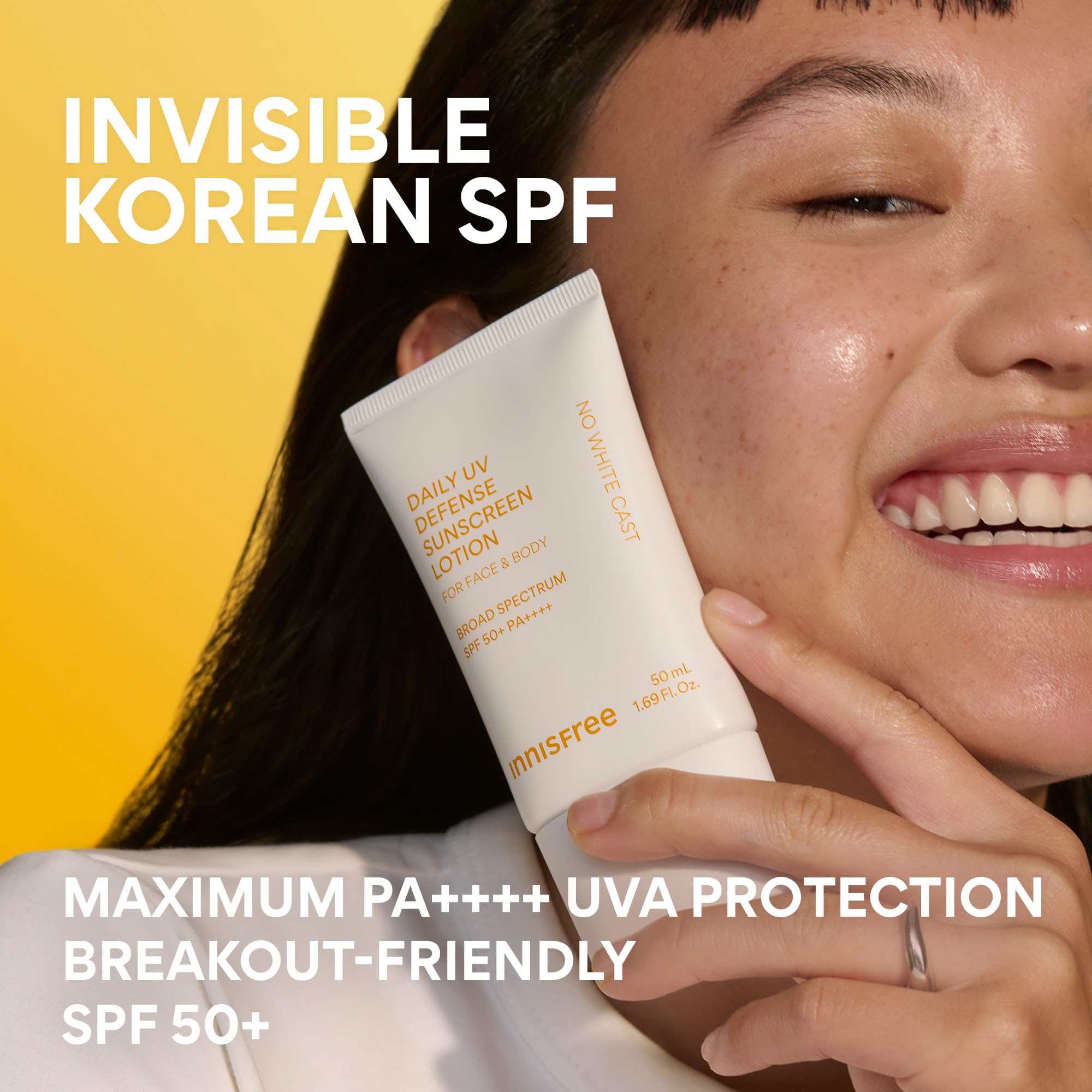 innisfree Daily UV Defense Sunscreen SPF 50+ PA++++, Korean Face Sunscreen, Invisible Finish, Broad Spectrum, No White Cast, Lightweight, Hydrating, Available in Gift Sets & Jumbo