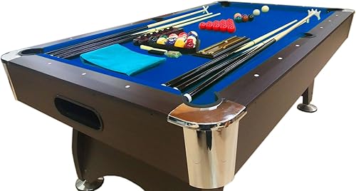 Miniatura 3 de Mesa de Billar de 7 pies Snooker Juego Completo de Accesorios para Jugar MAR AZUL